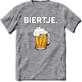 Biertje T-Shirt | Bier Kleding | Feest | Drank | Grappig Verjaardag Cadeau | - Donker Grijs - Gemaleerd - L