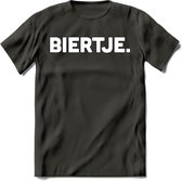 Biertje. T-Shirt | Bier Kleding | Feest | Drank | Grappig Verjaardag Cadeau | - Donker Grijs - S