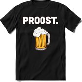 Proost T-Shirt | Bier Kleding | Feest | Drank | Grappig Verjaardag Cadeau | - Zwart - 3XL