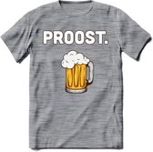 Proost T-Shirt | Bier Kleding | Feest | Drank | Grappig Verjaardag Cadeau | - Donker Grijs - Gemaleerd - 3XL