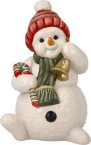 Goebel - Kerst | Decoratief beeld / figuur Sneeuwpop Zacht belgeluid | Aardewerk - 11cm
