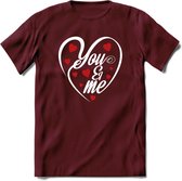 You and My - Valentijn T-Shirt | Grappig Valentijnsdag Cadeautje voor Hem en Haar | Dames - Heren - Unisex | Kleding Cadeau | - Burgundy - M