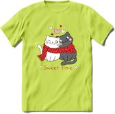 Sweet Time - Valentijn T-Shirt | Grappig Valentijnsdag Cadeautje voor Hem en Haar | Dames - Heren - Unisex | Kleding Cadeau | - Groen - L
