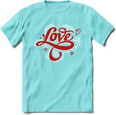 Love - Valentijn T-Shirt | Grappig Valentijnsdag Cadeautje voor Hem en Haar | Dames - Heren - Unisex | Kleding Cadeau | - Licht Blauw - M