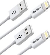 2Pack 2m Lightning Kabel, oplaadkabel voor Iphone, MFi-gecertificeerde USB A naar Lightning-kabel, datakabel compatibel met iPhone 12 Pro 11 Pro XS Max XR X 8 Plus 7 Plus 6 Plus 5s SE iPad Pr