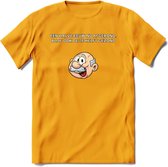 Een halve eeuw nu afgerond T-Shirt | Grappig Abraham 50 Jaar Verjaardag Kleding Cadeau | Dames – Heren - Geel - S