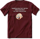 Iedereen mag het weten T-Shirt | Grappig Abraham 50 Jaar Verjaardag Kleding Cadeau | Dames – Heren - Burgundy - M