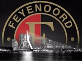 TOPMO - Feyenoord & Erasmusbrug - 40X50CM- Diamond painting pakket - HQ Diamond Painting - VOLLEDIG dekkend - Diamant Schilderen - voor Volwassenen – ROND