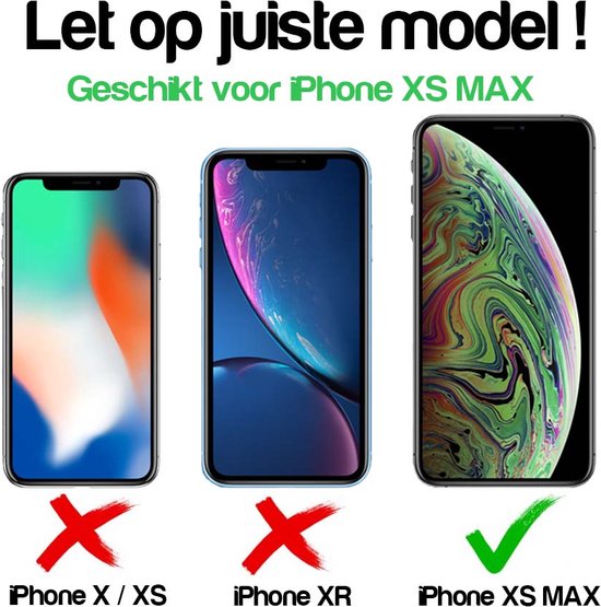 Geschikt voor iPhone Xs Max Telefoonhoesje Kunstleer met Magnetisch lipje en Pasjeshouder Book Case met Klepje - Rood - Smartphonica geschikt voor iPhone Xs Max