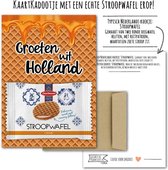 Kaartkadootje Typisch Nederlands -> Stroopwafel - No:05 (Groeten uit Holland-Wafel-stroop) - LeuksteKaartjes.nl by xMar