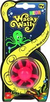 Wacky Wally raamplakker neon roze plakfiguur voor op raam of spiegel