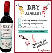 Wijnetiket Dry January keuzelijst - Wijnlabel wijnhumor - Wijncadeau – Wijn kado