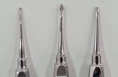 Belux Surgical/ Tandheftoestel Rechte Wortel- Extractie Implant 3 stuks Instrumenten (Spade tip, recht uiteinde, apicale)/RVS