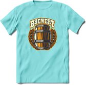 Beer Barrel T-Shirt | Bier Kleding | Feest | Drank | Grappig Verjaardag Cadeau | - Licht Blauw - S