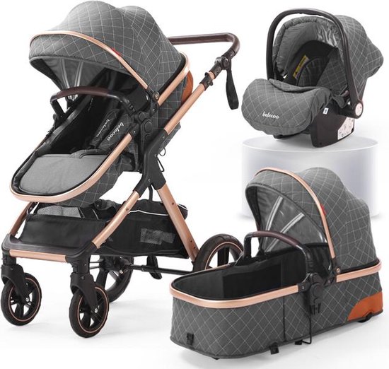 Belecoo Luxe Landau 3 En 1 Poussette Bebe Pliante Landau Avec Nacelle Et Siege Bol Com