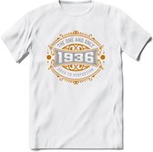 1936 The One And Only T-Shirt | Goud - Zilver | Grappig Verjaardag  En  Feest Cadeau | Dames - Heren | - Wit - XL