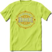 1968 The One And Only T-Shirt | Goud - Zilver | Grappig Verjaardag  En  Feest Cadeau | Dames - Heren | - Groen - XL