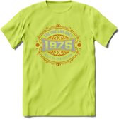 1975 The One And Only T-Shirt | Goud - Zilver | Grappig Verjaardag  En  Feest Cadeau | Dames - Heren | - Groen - S