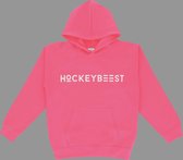 Hockeybeest Hoodie - Fluo roos - 7/8 jaar