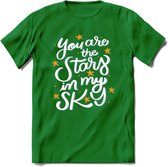 You Are The Stars In My Sky - Valentijn T-Shirt | Grappig Valentijnsdag Cadeautje voor Hem en Haar | Dames - Heren - Unisex | Kleding Cadeau | - Donker Groen - 3XL