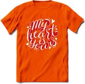 My Heart Is Yours - Valentijn T-Shirt | Grappig Valentijnsdag Cadeautje voor Hem en Haar | Dames - Heren - Unisex | Kleding Cadeau | - Oranje - S