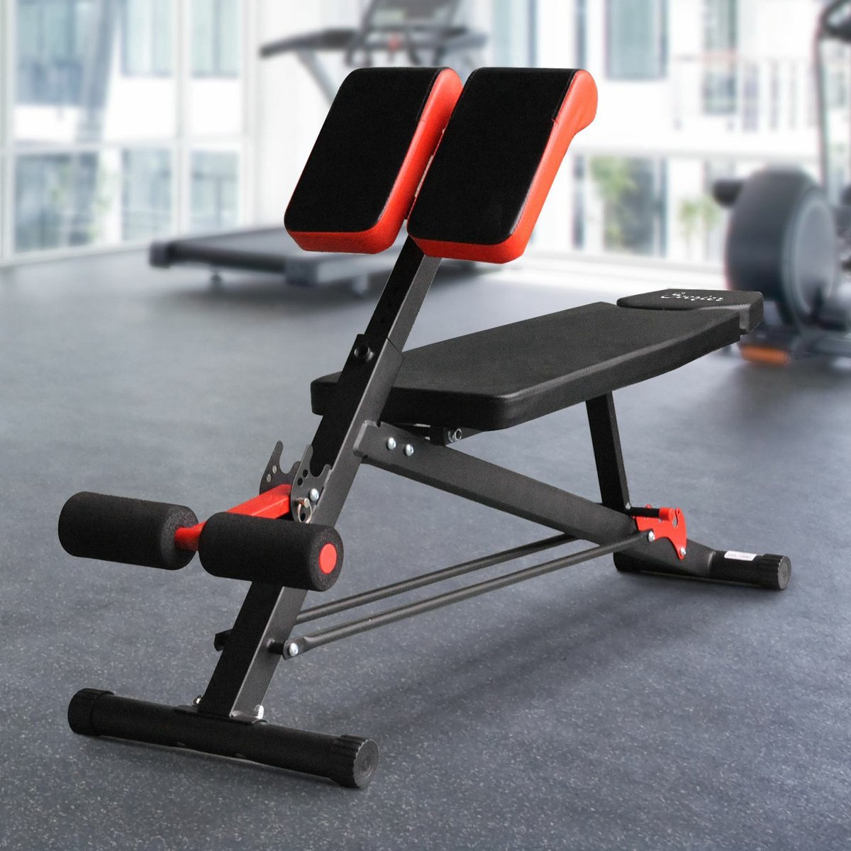 MSPORTS Halterbank Premium multifunctioneel met verstelbare schuine bank - fitnessbank tot 200 kg sport halterbank