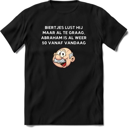 Foto: Biertjes lust hij maar al te graag t shirt grappig abraham 50 jaar verjaardag kleding cadeau dames heren zwart l