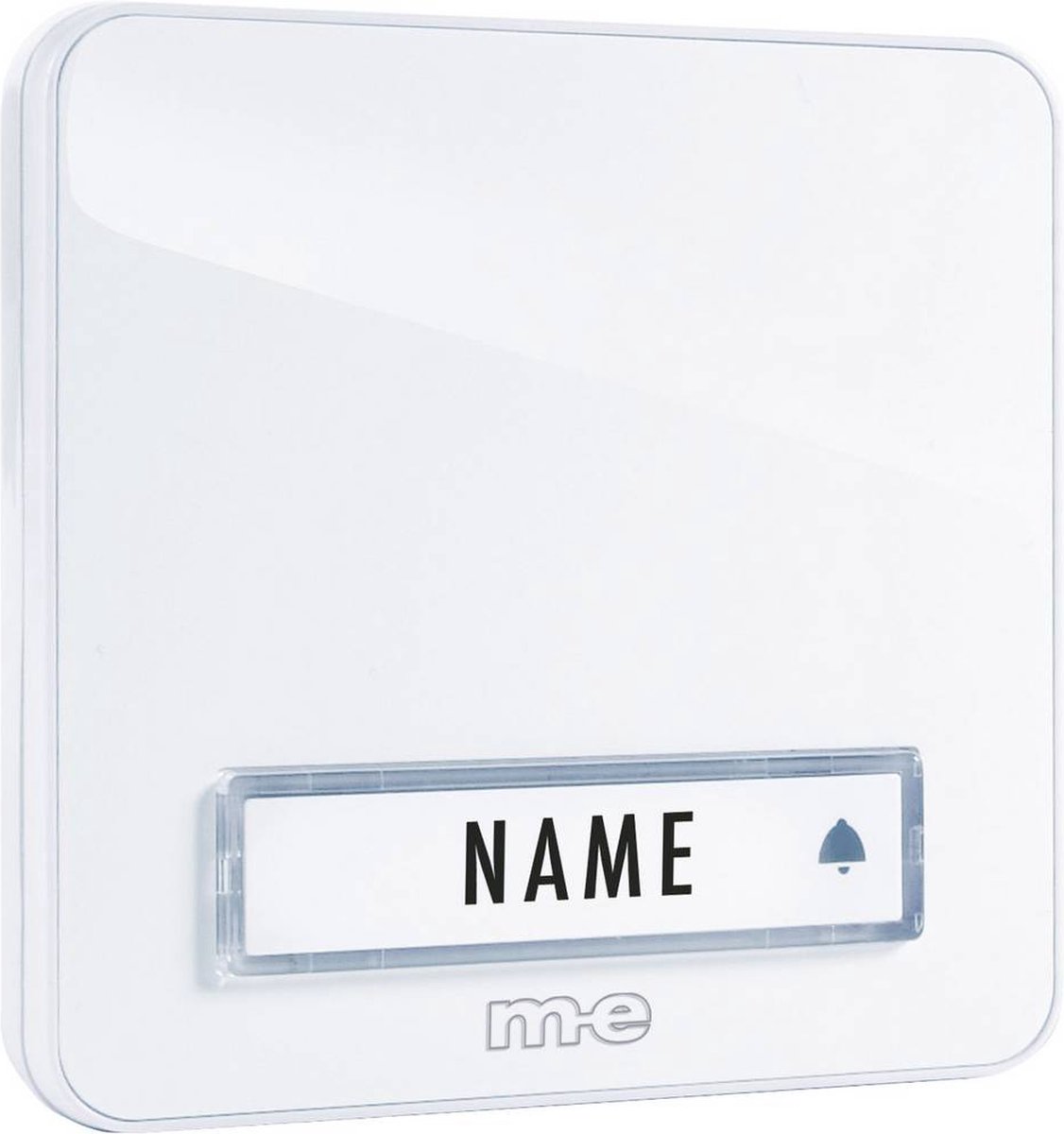 m-e modern-electronics 41144 Complete set voor Draadloze deurbel Verlicht, Met naambord