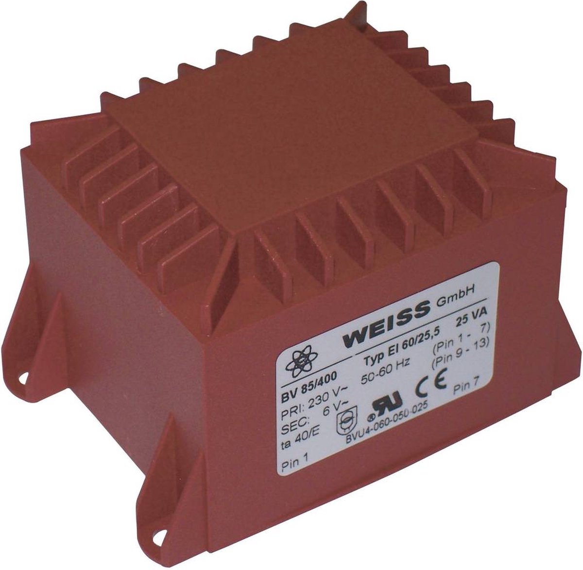 Weiss Elektrotechnik 85/409 Printtransformator 1 x 230 V 2 x 15 V/AC 25 VA 833 mA