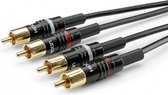 Sommer Cable HBP-C2-0600 Jackplug / Cinch Audio Aansluitkabel [2x Cinch-stekker - 2x Cinch-stekker] 6.00 m Zwart