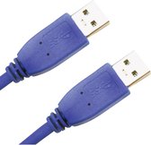 JJ JouJye USB-kabel USB 3.2 Gen1 (USB 3.0 / USB 3.1 Gen1) USB-A stekker, USB-A stekker 1.00 m Blauw 1447/CC130-1,0