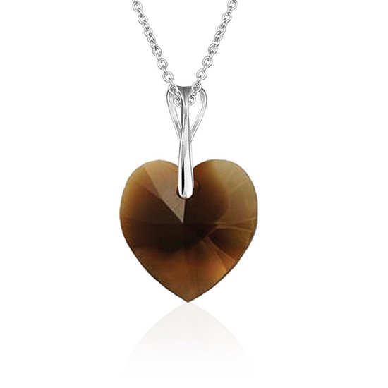 Montebello Ketting Pim HZ559 - Swarovski® Hart - 925 Zilver Gerhod. - Ø14mm - 50cm