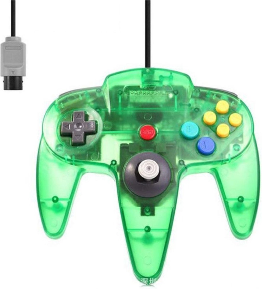 Swapin© - N64 Controller - Nintendo 64 accessoire - Doorzichtig Groen - 1,6m