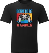 T-Shirt - Casual T-Shirt - Gamer Gear - Gamer Wear - Fun T-Shirt - Fun Tekst - Lifestyle T-Shirt - Gaming - Gamer - Born To Be A Gamer - Zwart - Maat S