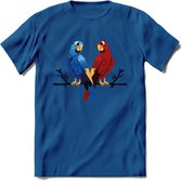 Lovebirds - Valentijn T-Shirt | Grappig Valentijnsdag Cadeautje voor Hem en Haar | Dames - Heren - Unisex | Kleding Cadeau | - Donker Blauw - L