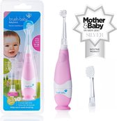 Brush Baby BabySonic Elektrische tandenborstel voor baby's en peuters | leeftijden 0-3 jaar - Slimme LED-timer en zachte trillingen | leuke poetservaring | Roze