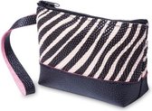 Zebraprint toilettas zwart/creme 15 cm