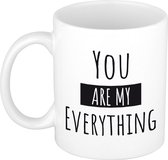 You are my everything cadeau koffiemok / theebeker wit - Valentijnsdag - valentijn cadeautje voor hem en haar