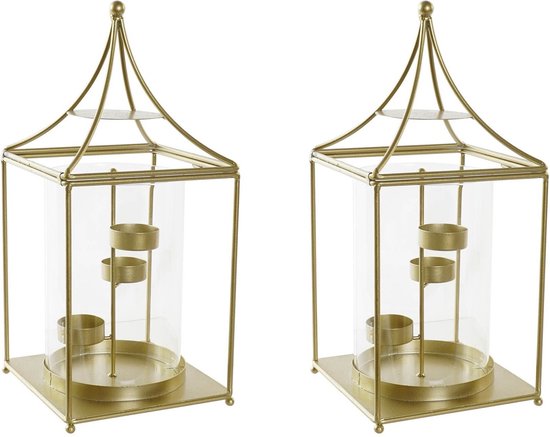 INDA-Exclusiv Prachtige set van 3 luxe XXL tuinlantaarns, roestvrij staal, windlicht, lantaarnset, hoogte 24/40/53 cm