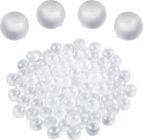 Relaxdays herbruikbare ijsblokjes - set van 100 stuks - ronde bollen -  plastic ijsklontjes | bol.com