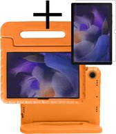 Hoesje Geschikt voor Samsung Galaxy Tab A8 Hoesje Kinderhoes Shockproof Hoes Kids Case Met Screenprotector - Oranje