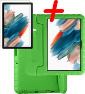 Samsung Galaxy Tab A8 Hoes Kinderhoes Met Screenprotector - Samsung Galaxy Tab A8 Screenprotector Glas - Kindvriendelijke Samsung Tab A8 Cover Kids Case Groen