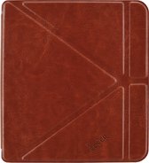 Kobo Libra 2 origami case cognac bruin, Sleep Cover hoesje luxe kwaliteit