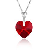 Montebello Ketting Pim HZ556 - Swarovski® Hart - 925 Zilver Gerhod. - Ø14mm - 50cm