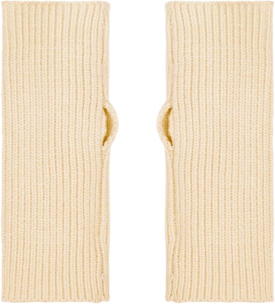 Chauffe-mains/poignets en tricot côtelé - Gant sans doigts | Crème | Polyacrylique | Taille unique | Mode Favorite