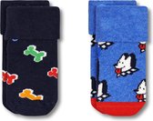 Happy Socks KDDB45-6500 Kids Dog & Dog Bone Terry Socks 2-Pack -maat 0-6M