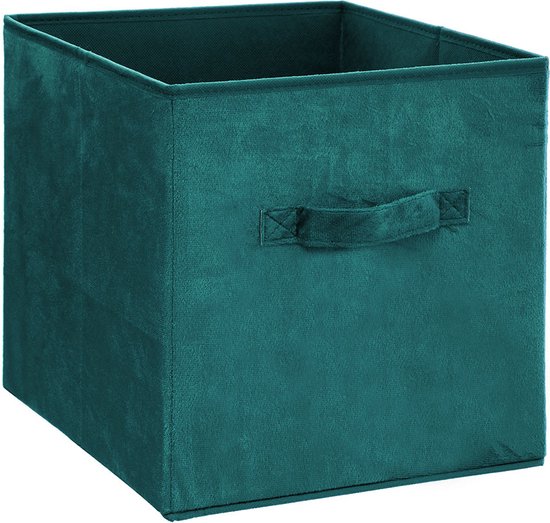 Opbergmand/kastmand 29 liter petrol groen polyester 31 x 31 x 31 cm - Opbergboxen - Vakkenkast manden