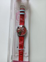 Horloge rood met afbeelding vliegtuig