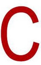 Mini letter C, rood wit 14 x 19 mm - 54/vel