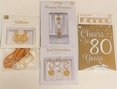Feestversiering - goud/wit - complete set - 80 jaar - luxe set